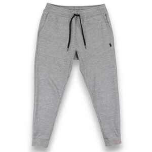 Polo Ralph Lauren Pants Mens Small Gray Double Knit Joggers Lounge Travel Comfy